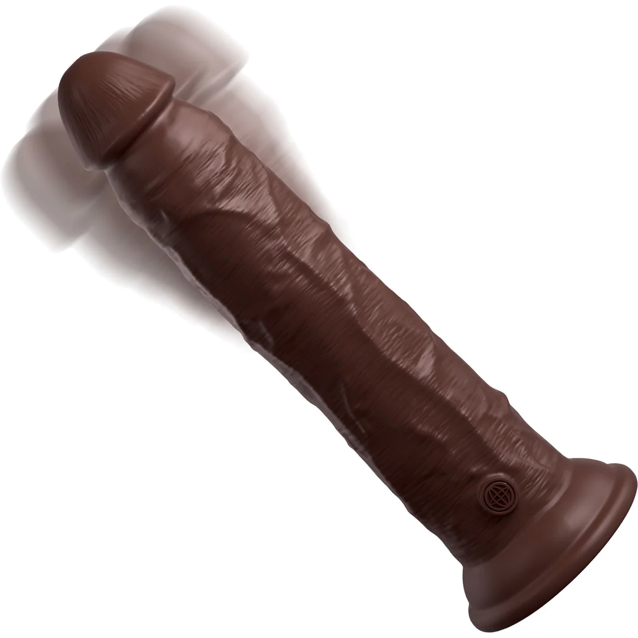 King Cock Elite Dual Density 9" Vibrating Silicone Suction Cup Dildo With Remote - Chocolate - Image 2