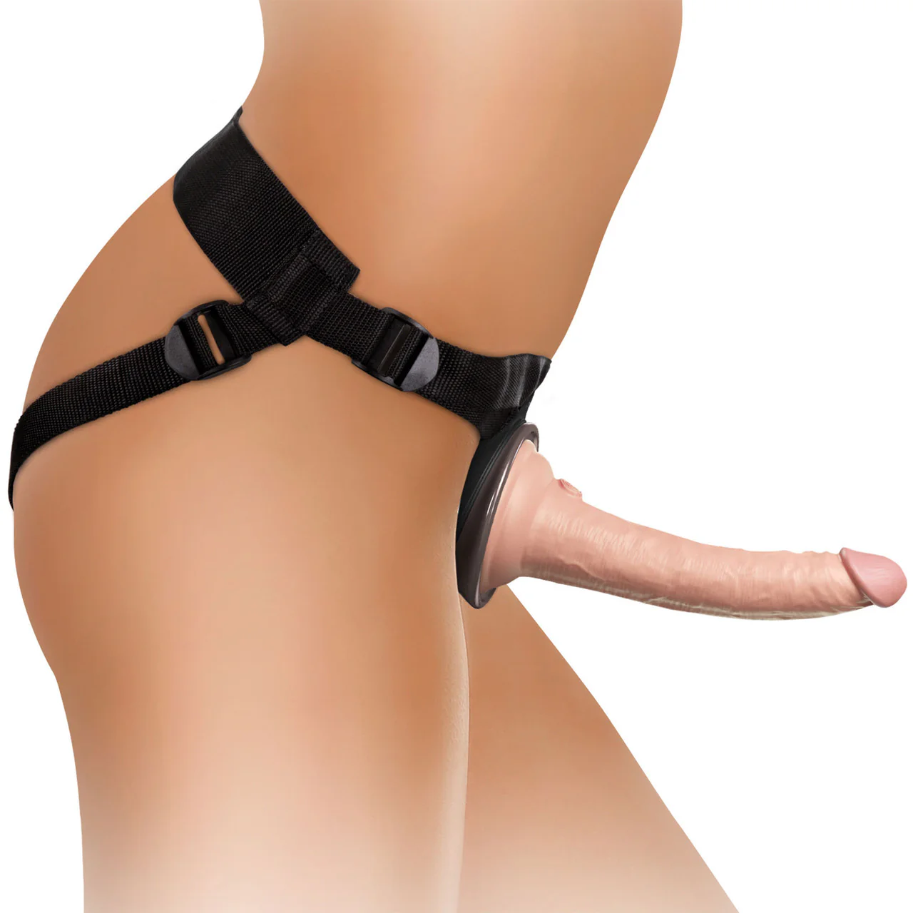 King Cock Elite Ultimate Vibrating Body Dock Strap-On Kit With Swinging Crown Jewels & Silicone 7 Inch Dildo - Vanilla - Image 3