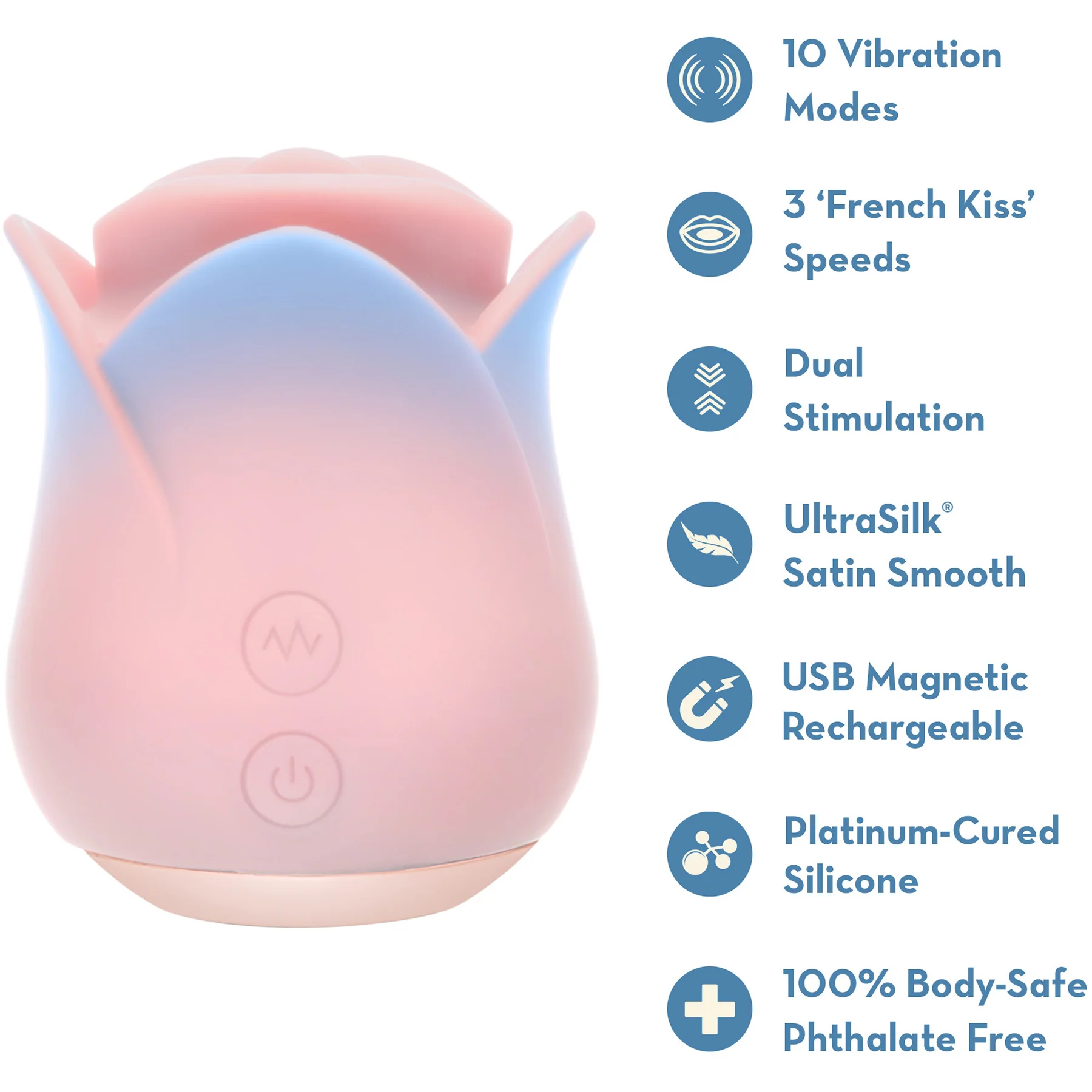 Kissing Rose Rechargeable Silicone Clitoral Stimulator By Blush - Image 15