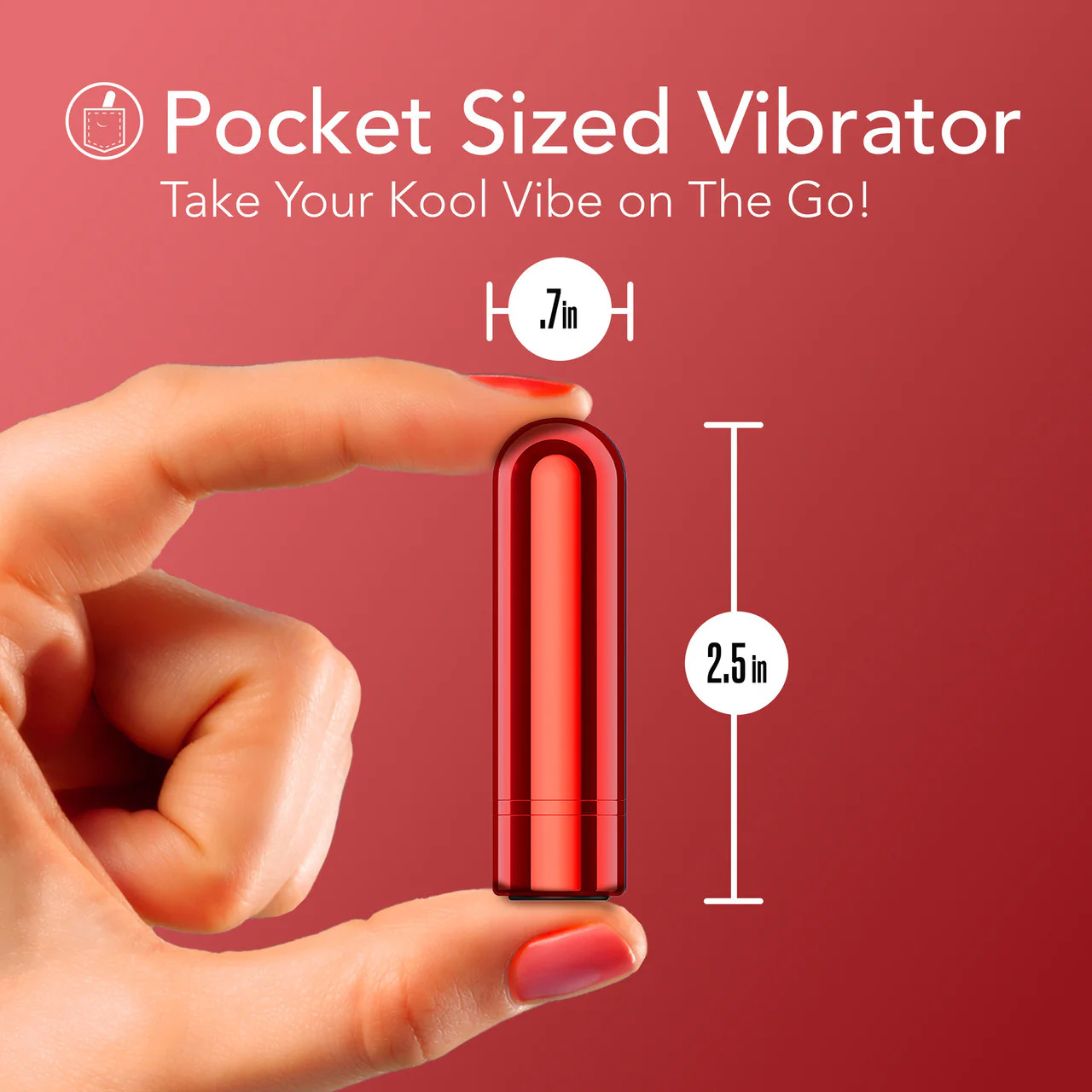 Kool Vibes Rechargeable Mini Bullet Vibrator By Blush - Cherry - Image 8