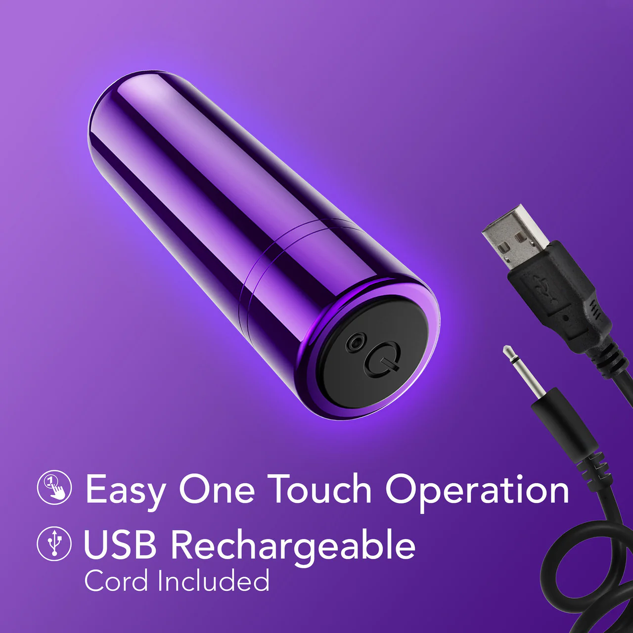 Kool Vibes Rechargeable Mini Bullet Vibrator By Blush - Grape - Image 7