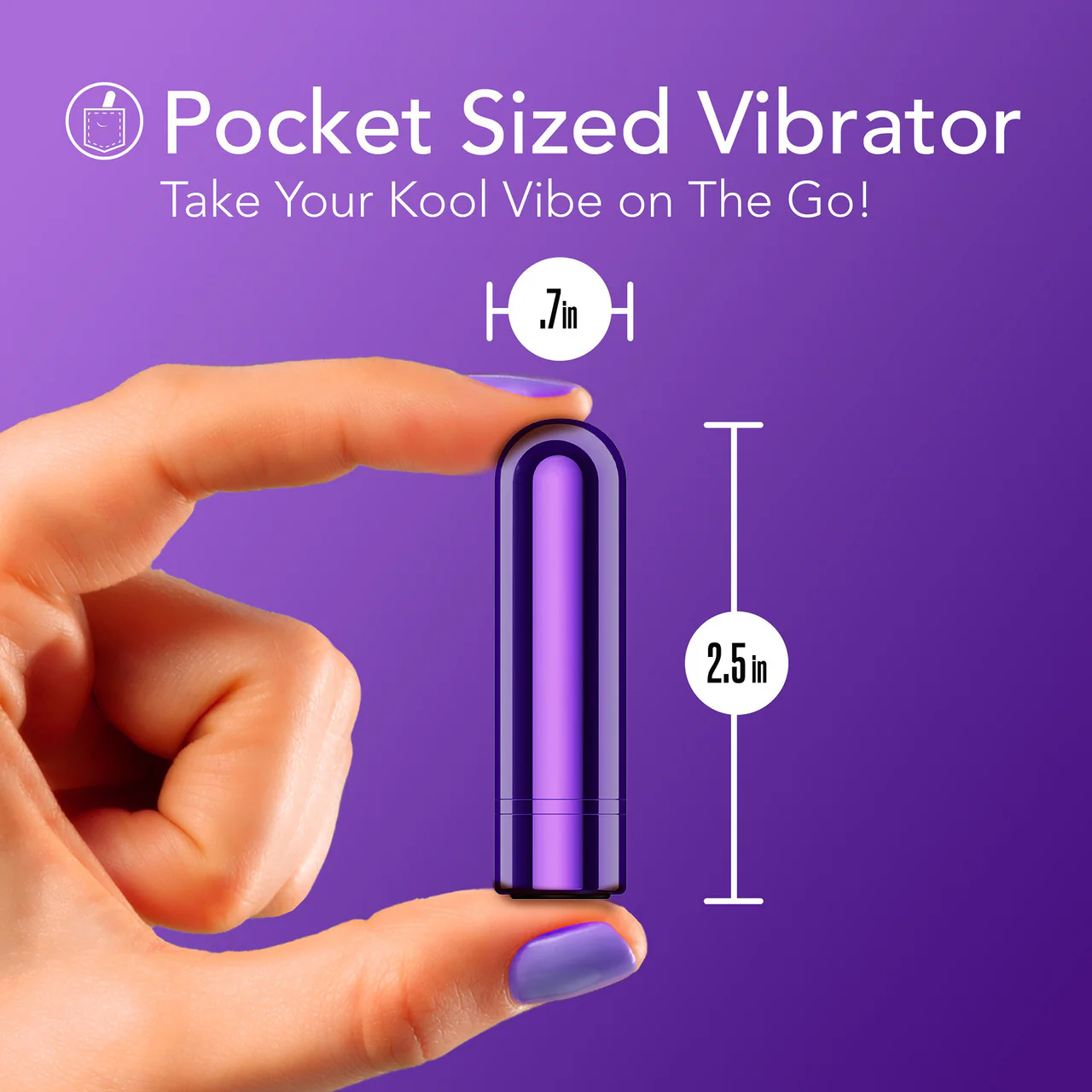 Kool Vibes Rechargeable Mini Bullet Vibrator By Blush - Grape - Image 8