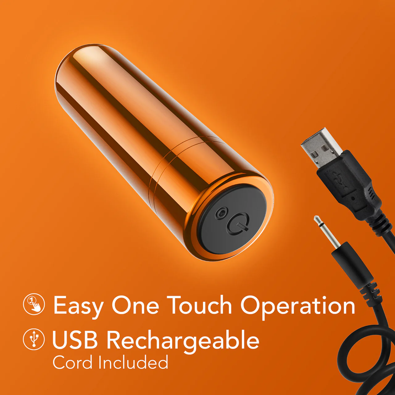 Kool Vibes Rechargeable Mini Bullet Vibrator By Blush - Tangerine - Image 7