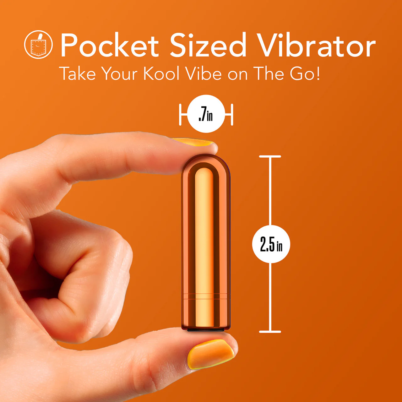 Kool Vibes Rechargeable Mini Bullet Vibrator By Blush - Tangerine - Image 8