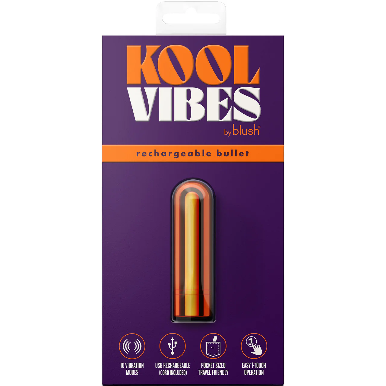 Kool Vibes Rechargeable Mini Bullet Vibrator By Blush - Tangerine - Image 9