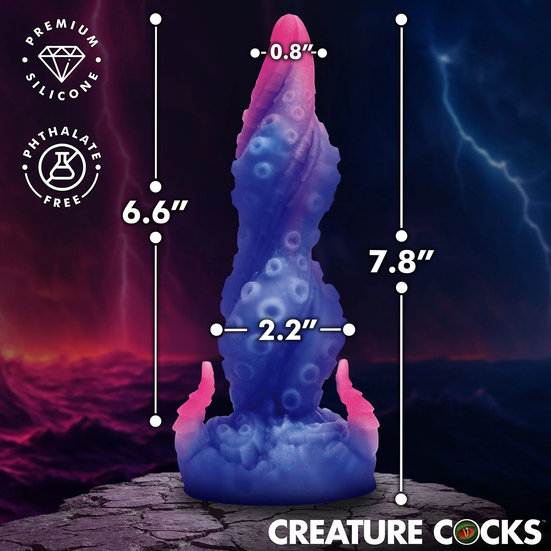 Krakenar Tentacle 7.8" Silicone Suction Cup Dildo By Creature Cocks - Image 8