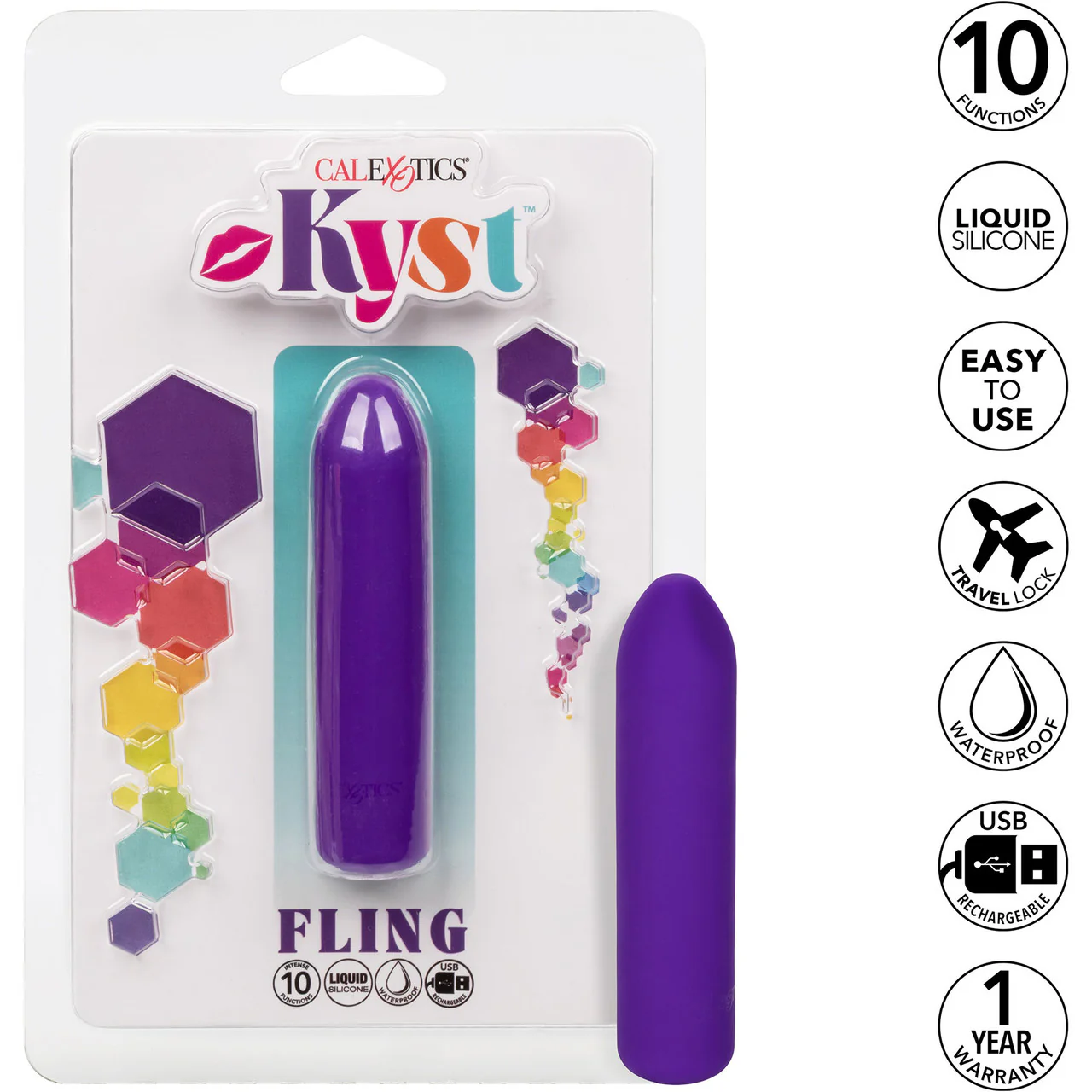 Kyst Fling Powerful Waterproof Rechargeable Bullet Vibrator By CalExotics - Purple - Image 10