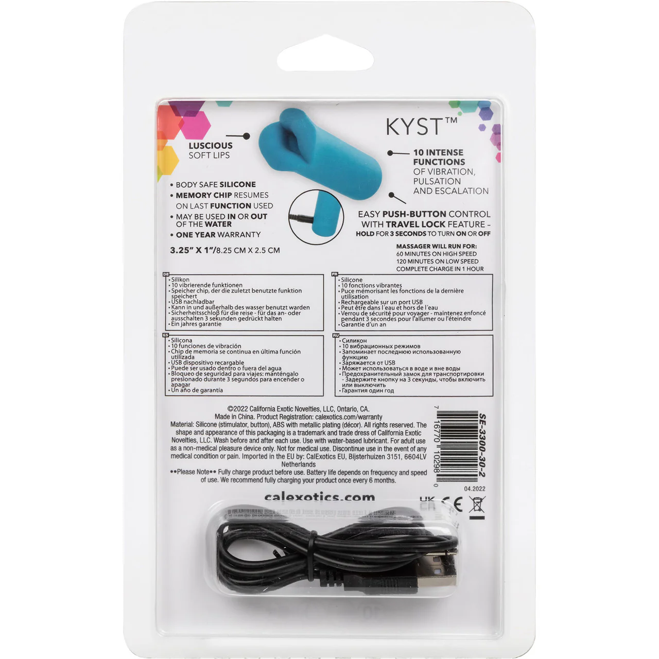 Kyst Lips Powerful Waterproof Rechargeable Bullet Vibrator By CalExotics - Blue - Image 13