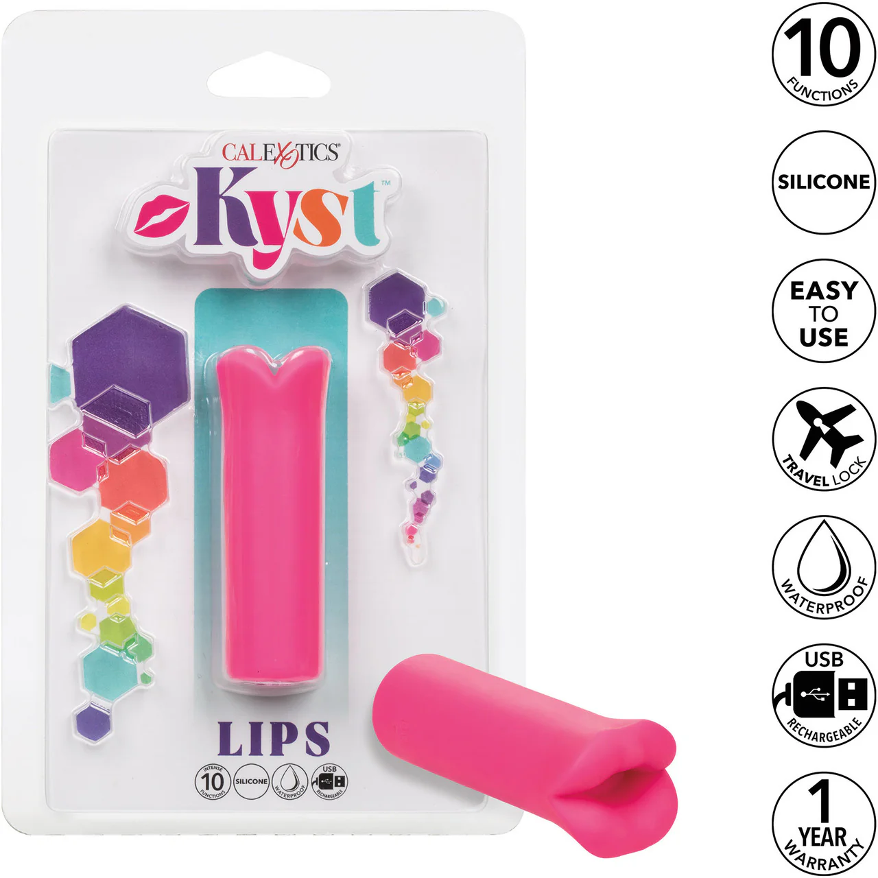 Kyst Lips Powerful Waterproof Rechargeable Bullet Vibrator By CalExotics - Pink - Image 11