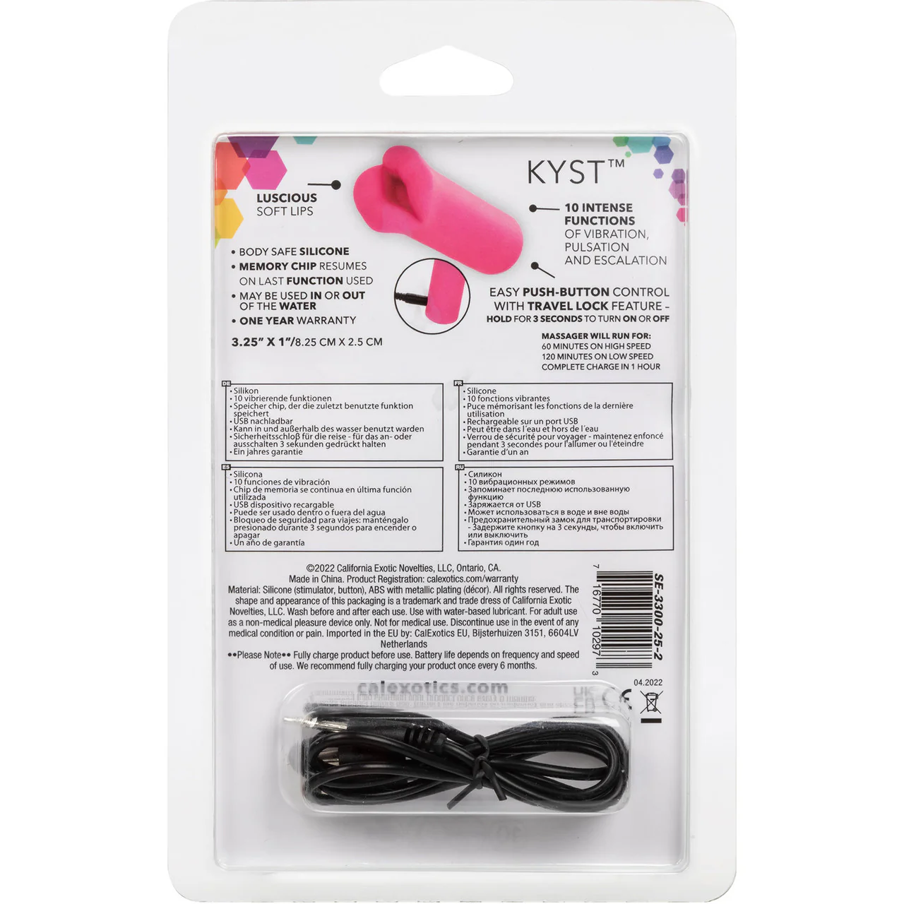 Kyst Lips Powerful Waterproof Rechargeable Bullet Vibrator By CalExotics - Pink - Image 13