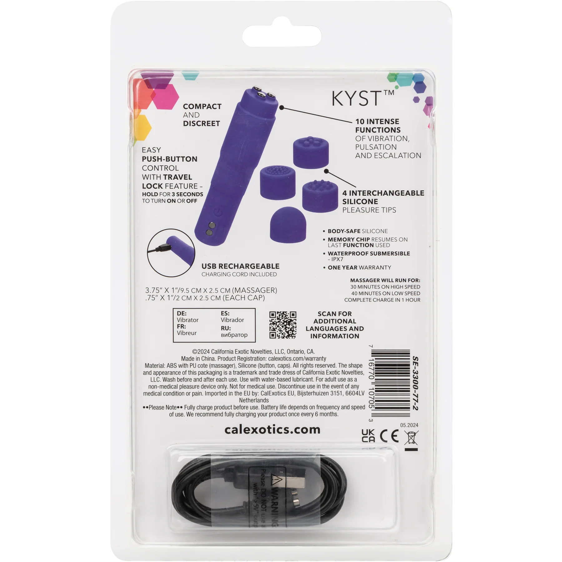 Kyst™ Mega-Mite™ Rechargeable Silicone Bullet With 4 Pleasure Tips - Image 12