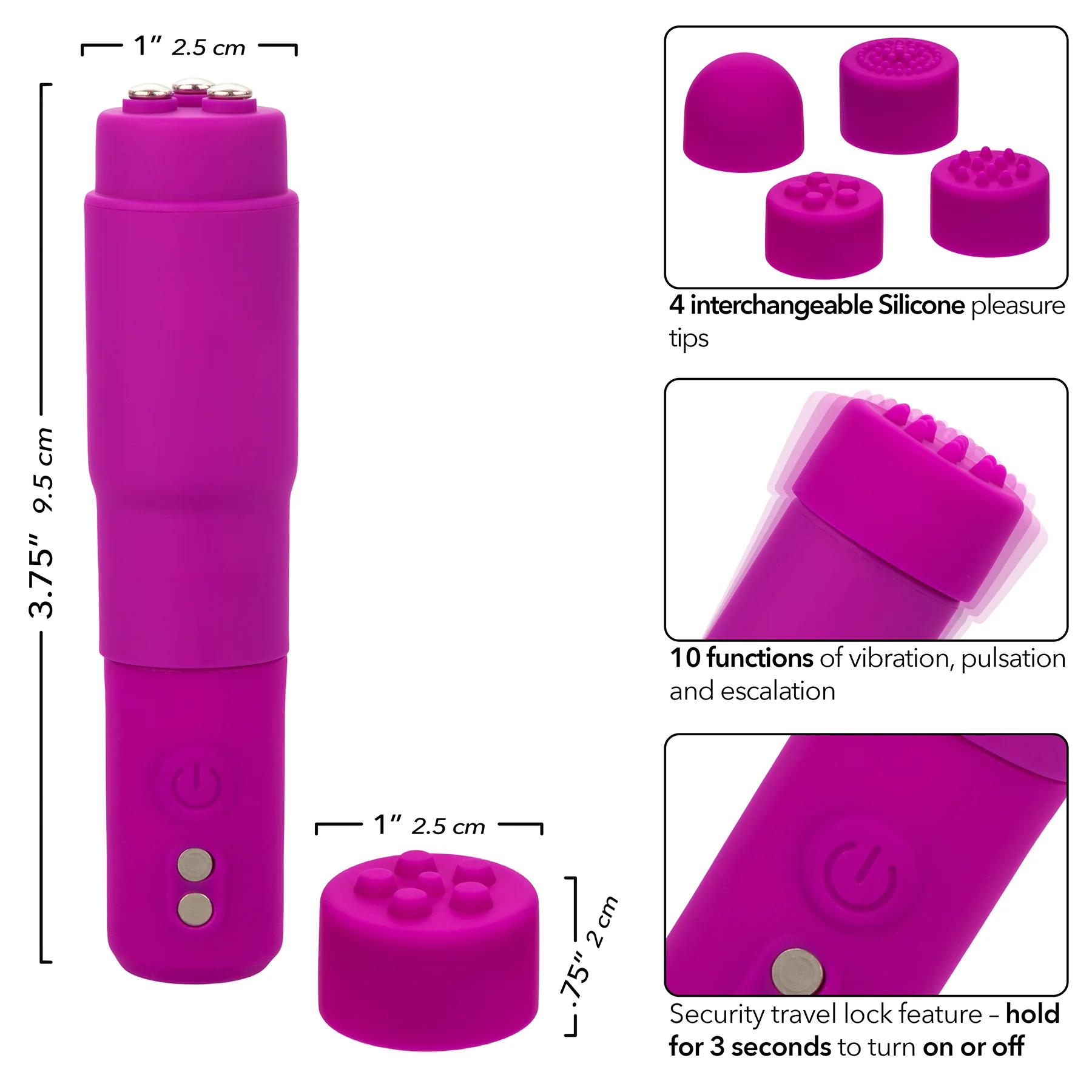 Kyst™ Mega-Mite™ Rechargeable Silicone Bullet With 4 Pleasure Tips - Image 20