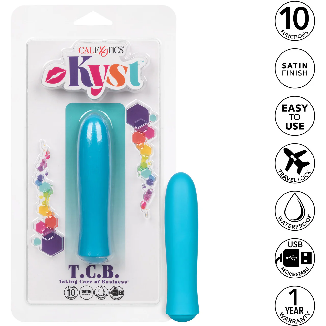 Kyst T.C.B. Taking Care of Business Powerful Waterproof Rechargeable Bullet Vibrator By CalExotics - Blue - Image 7