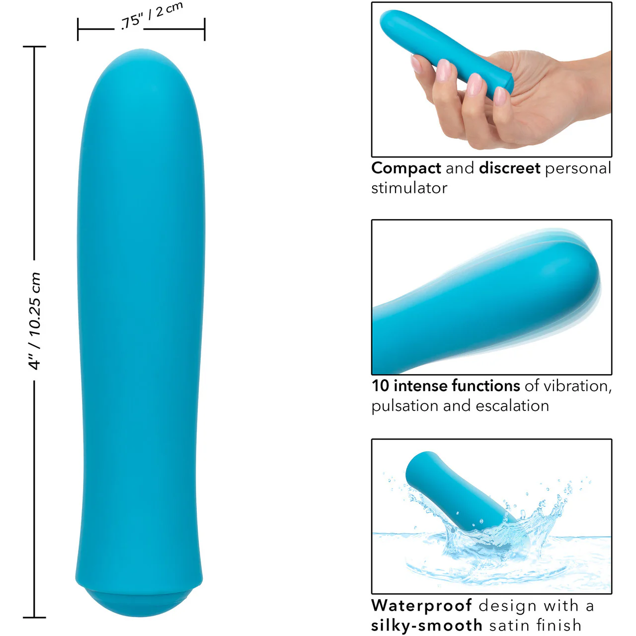 Kyst T.C.B. Taking Care of Business Powerful Waterproof Rechargeable Bullet Vibrator By CalExotics - Blue - Image 8