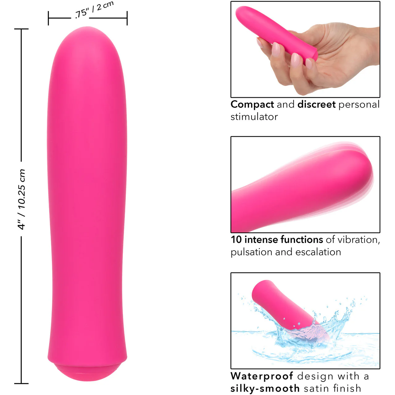 Kyst T.C.B. Taking Care of Business Powerful Waterproof Rechargeable Bullet Vibrator By CalExotics - Pink - Image 8