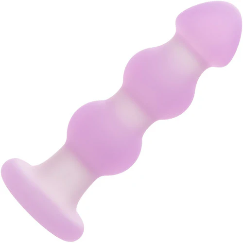 Lavender Haze Beaded Probe Rechargeable Waterproof Silicone Vibrating Butt Plug By CalExotics - Image 11