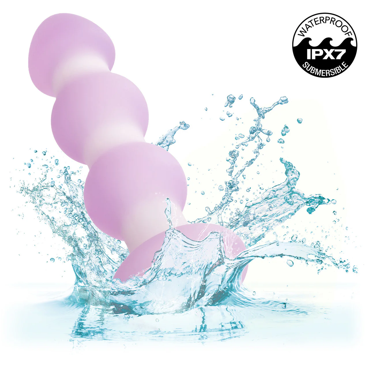Lavender Haze Beaded Probe Rechargeable Waterproof Silicone Vibrating Butt Plug By CalExotics - Image 6