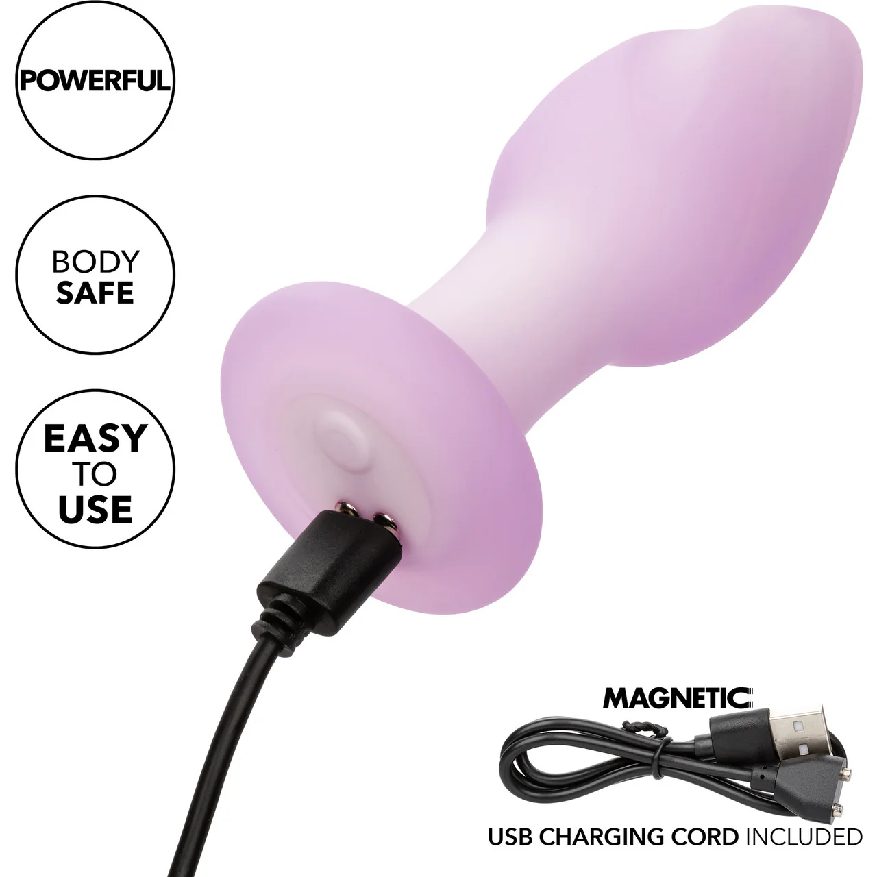 Lavender Haze Ridge Probe Rechargeable Waterproof Silicone Vibrating Butt Plug By CalExotics - Image 7