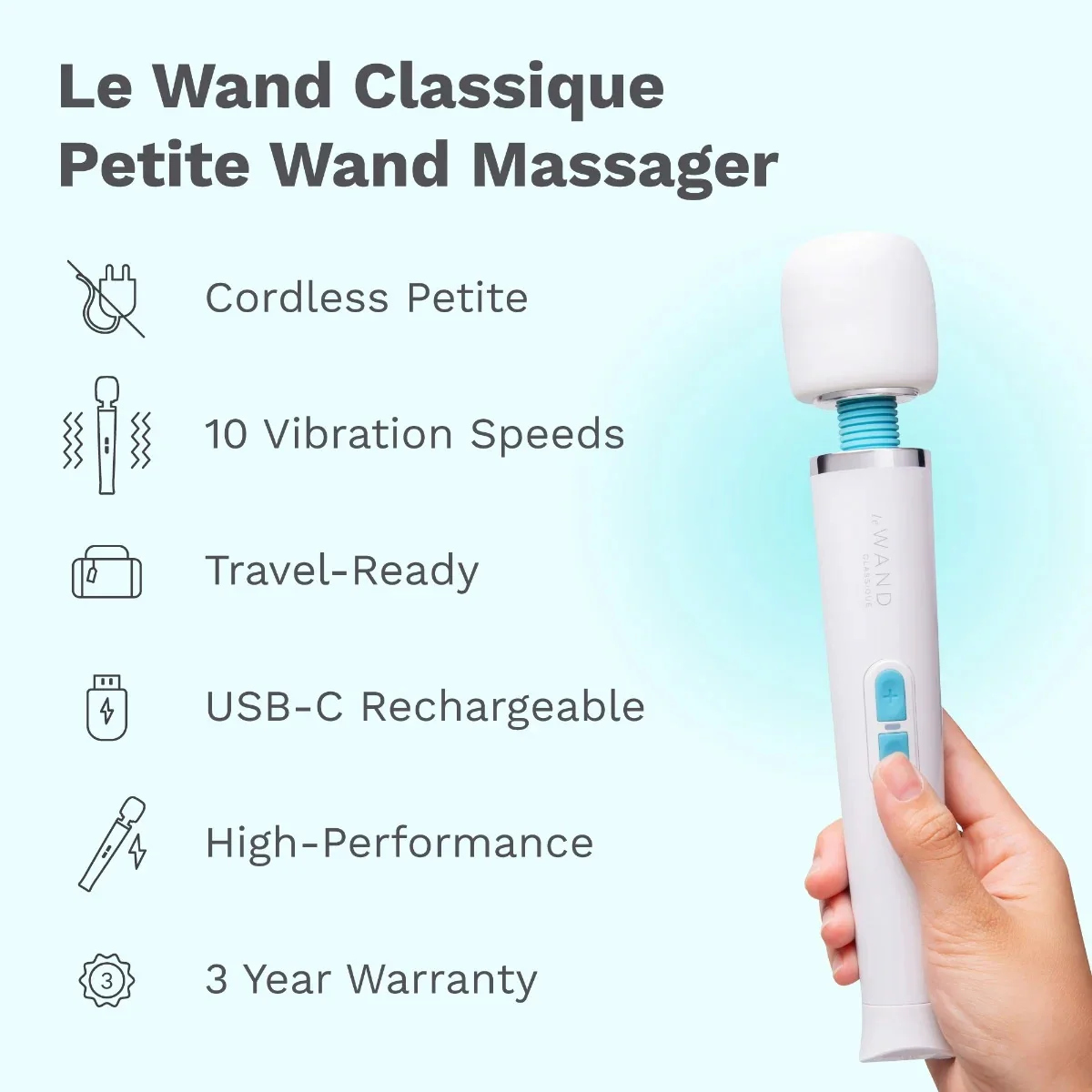 Le Wand Classique Cordless Petite Rechargeable Vibrating Massager - Image 16