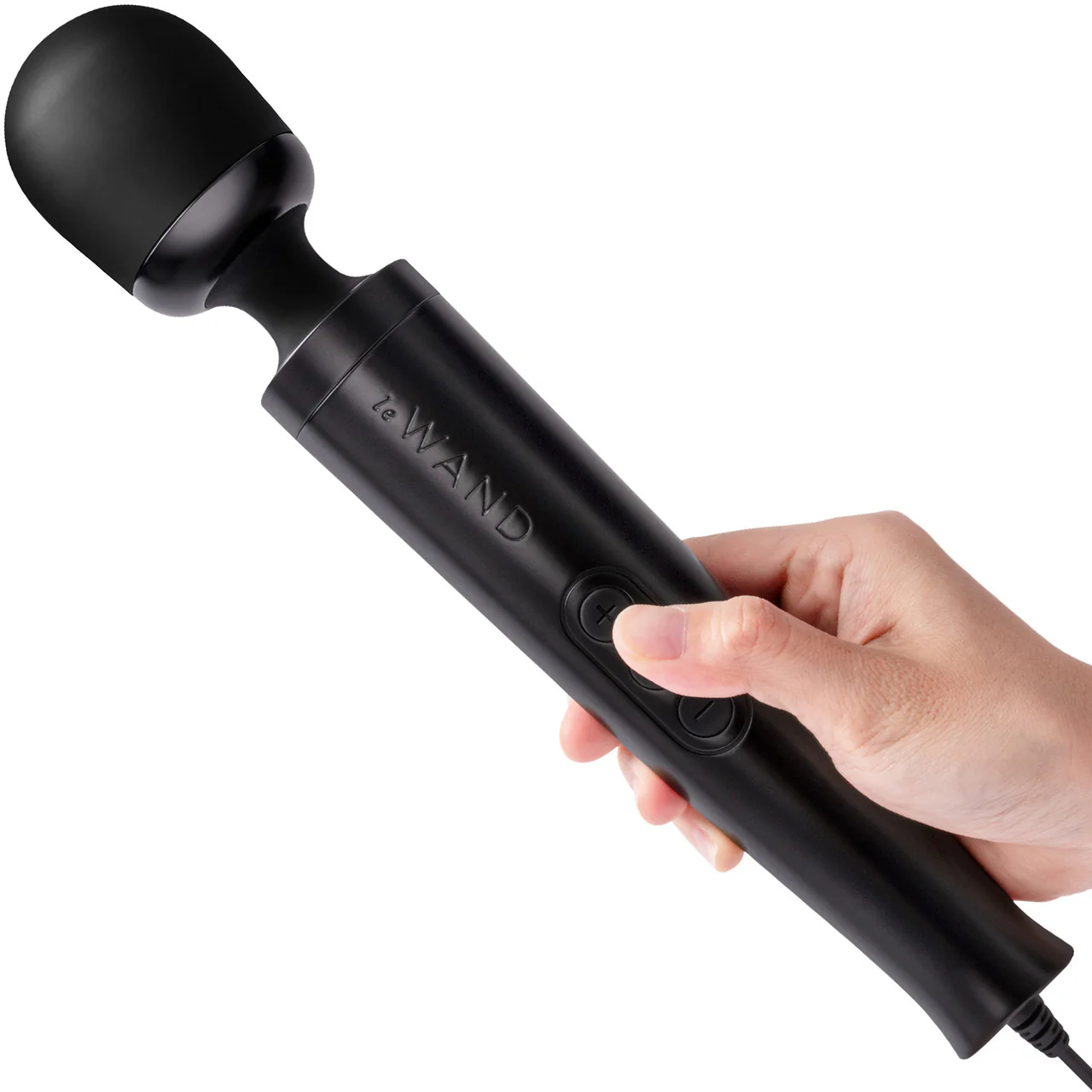 Le Wand Die Cast Plug-In Vibrating Body Massager - Black - Image 2