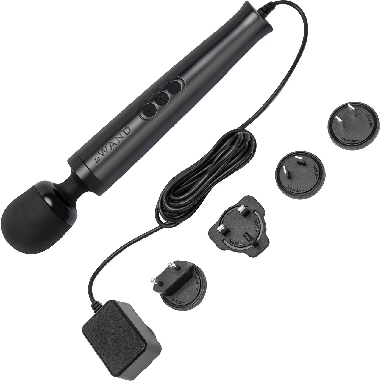 Le Wand Die Cast Plug-In Vibrating Body Massager - Black - Image 5