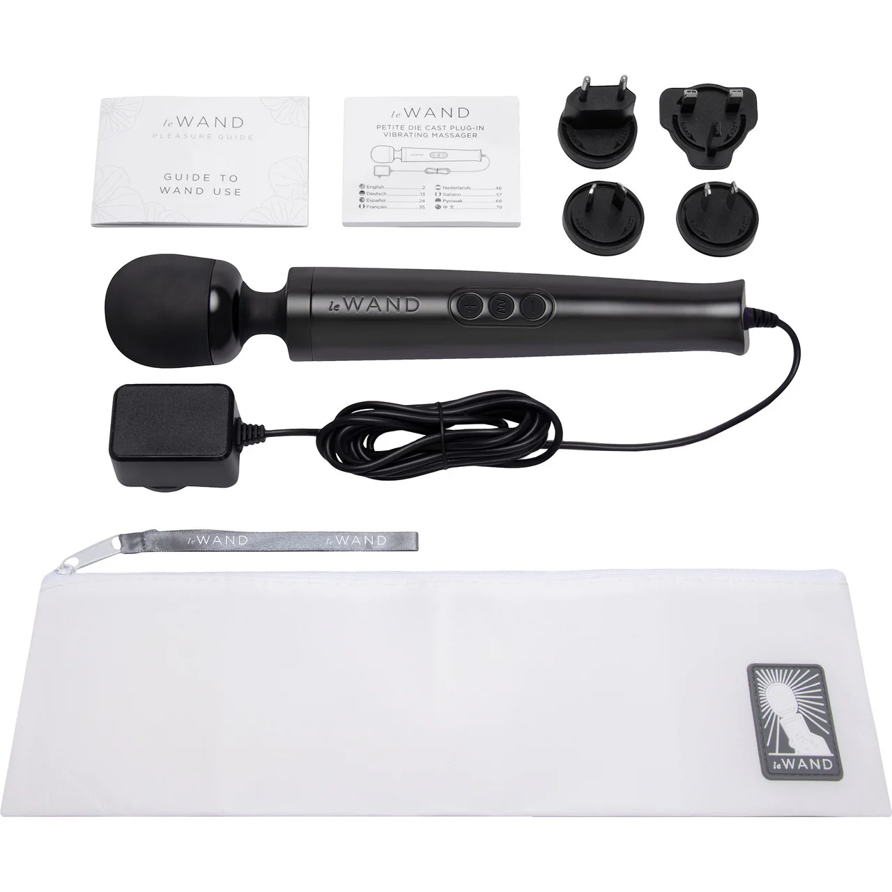 Le Wand Die Cast Plug-In Vibrating Body Massager - Black - Image 6