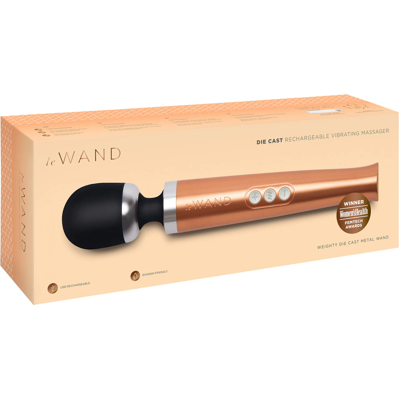Le Wand Die Cast Rechargeable Vibrating Body Massager - Rose Gold - Image 7