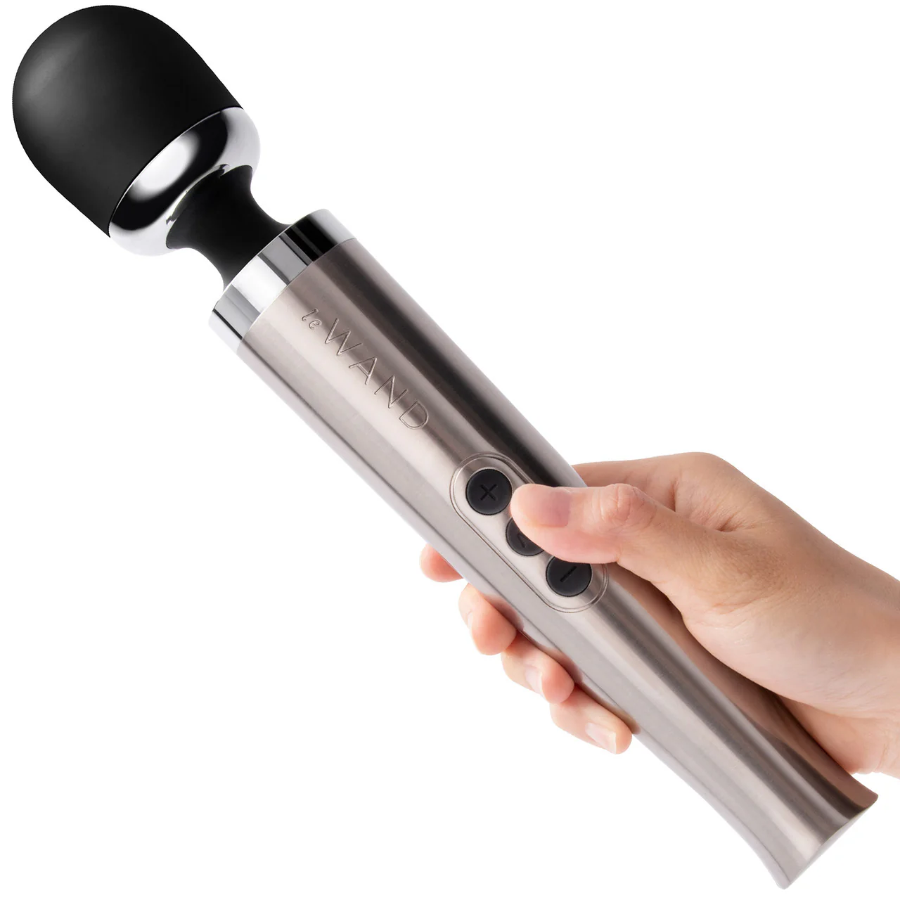 Le Wand Die Cast Rechargeable Vibrating Body Massager - Silver - Image 2