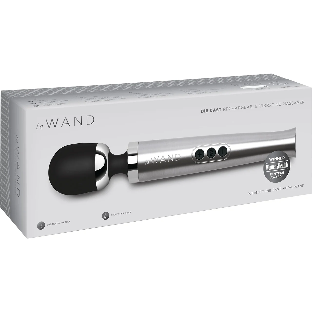Le Wand Die Cast Rechargeable Vibrating Body Massager - Silver - Image 7