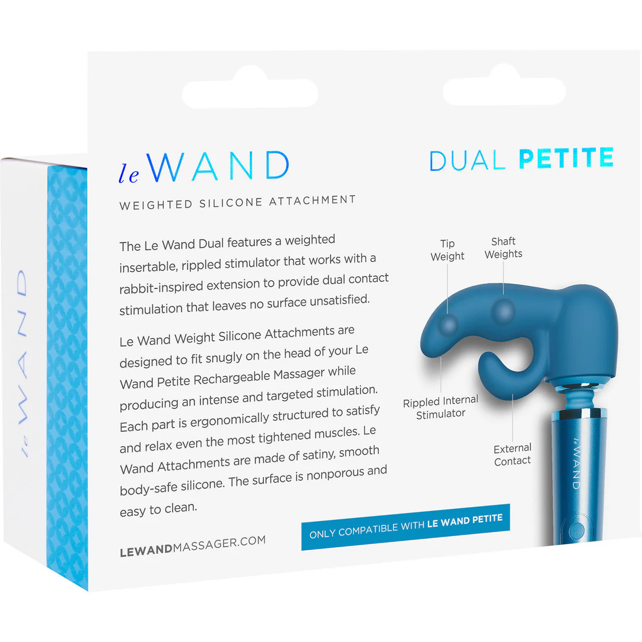 Le Wand Dual Petite Silicone Attachment For The Le Wand Petite Massager - Blue - Image 6