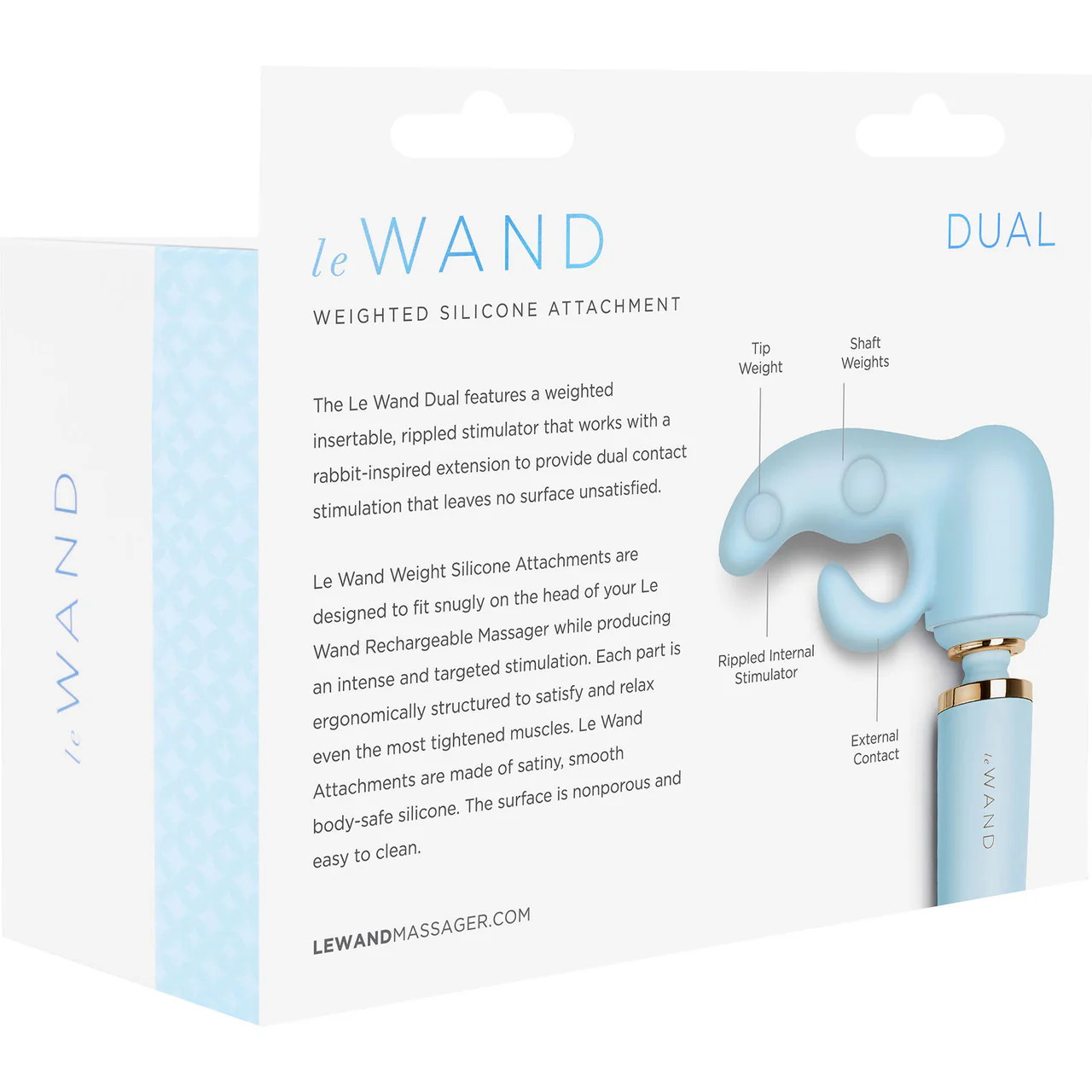 Le Wand Dual Silicone Attachment For The Original Le Wand Massager - Light Blue - Image 6