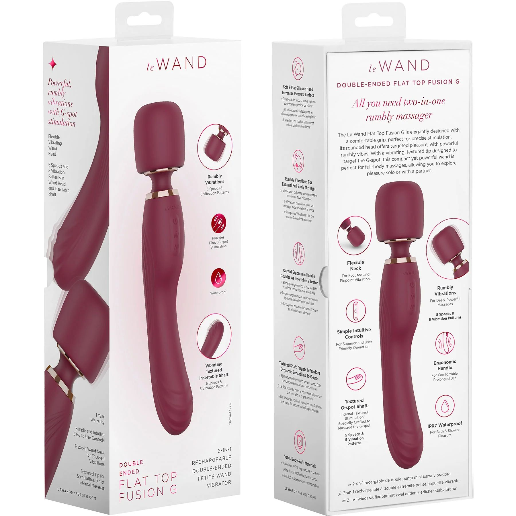 Le Wand Flat Top Fusion G Double-Ended Petite Wand Silicone Vibrator - Image 19