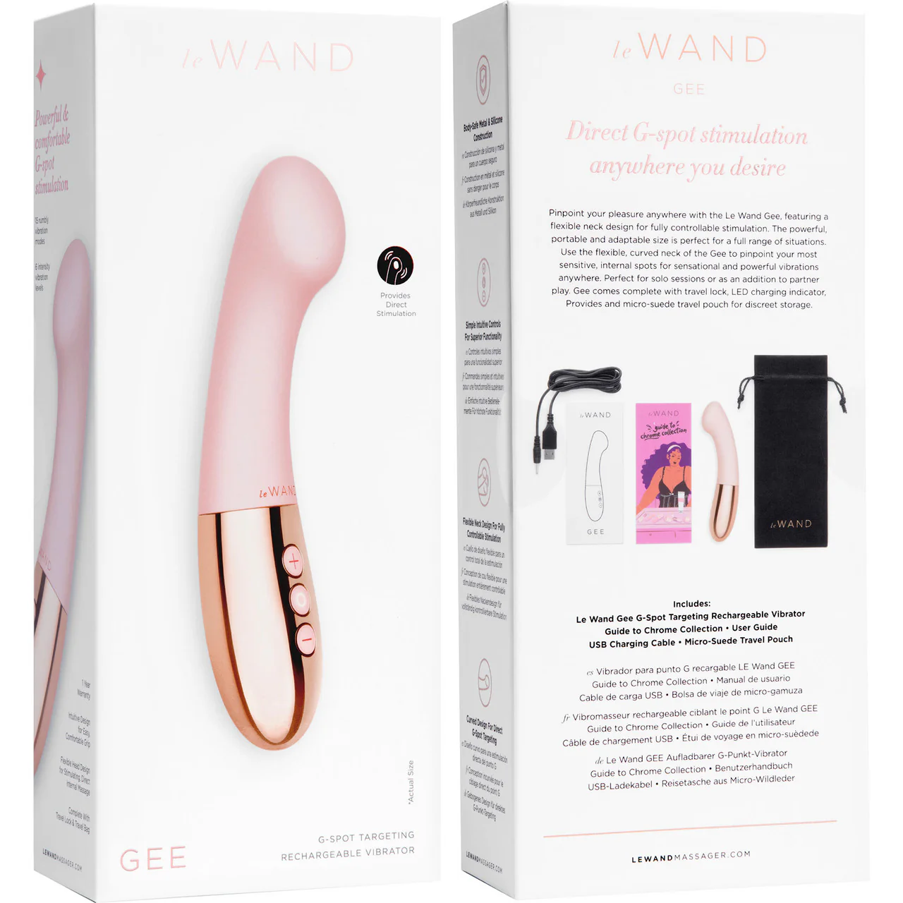 Le Wand Gee Waterproof Rechargeable Silicone G-Spot Vibrator - Rose Gold - Image 7