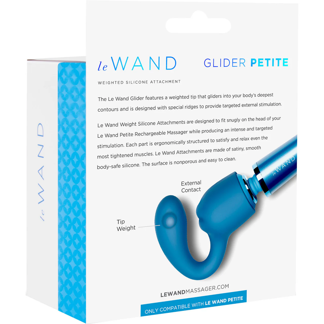 Le Wand Glider Petite Silicone Attachment For The Le Wand Petite Massager - Blue - Image 6