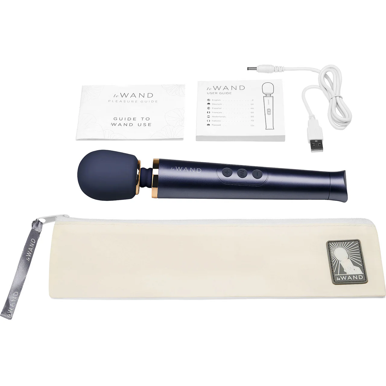 Le Wand Petite Rechargeable Vibrating Body Massager - Navy - Image 6