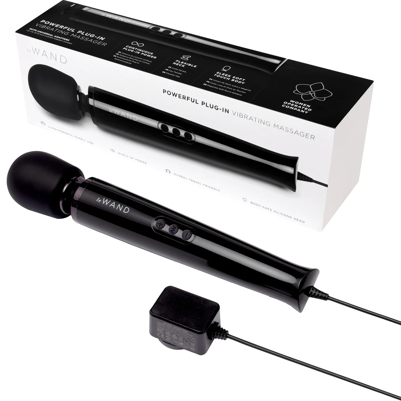 Le Wand Plug-In Vibrating Body Massager - Black - Image 11