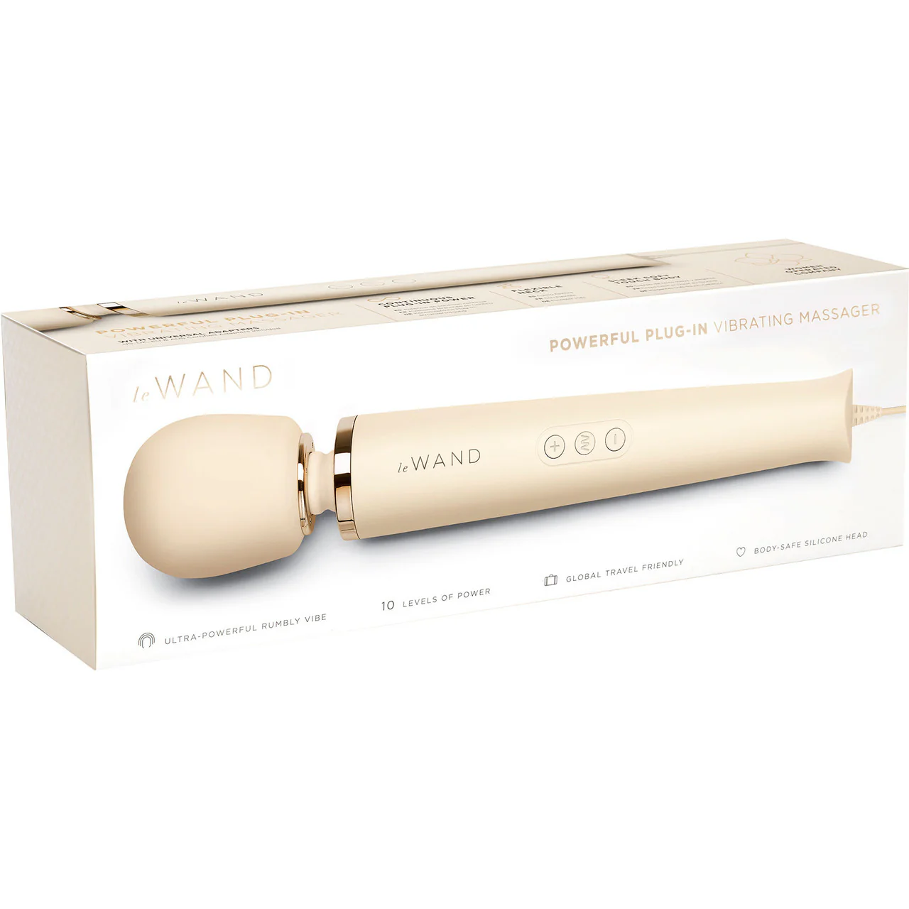 Le Wand Plug-In Vibrating Body Massager - Cream - Image 9
