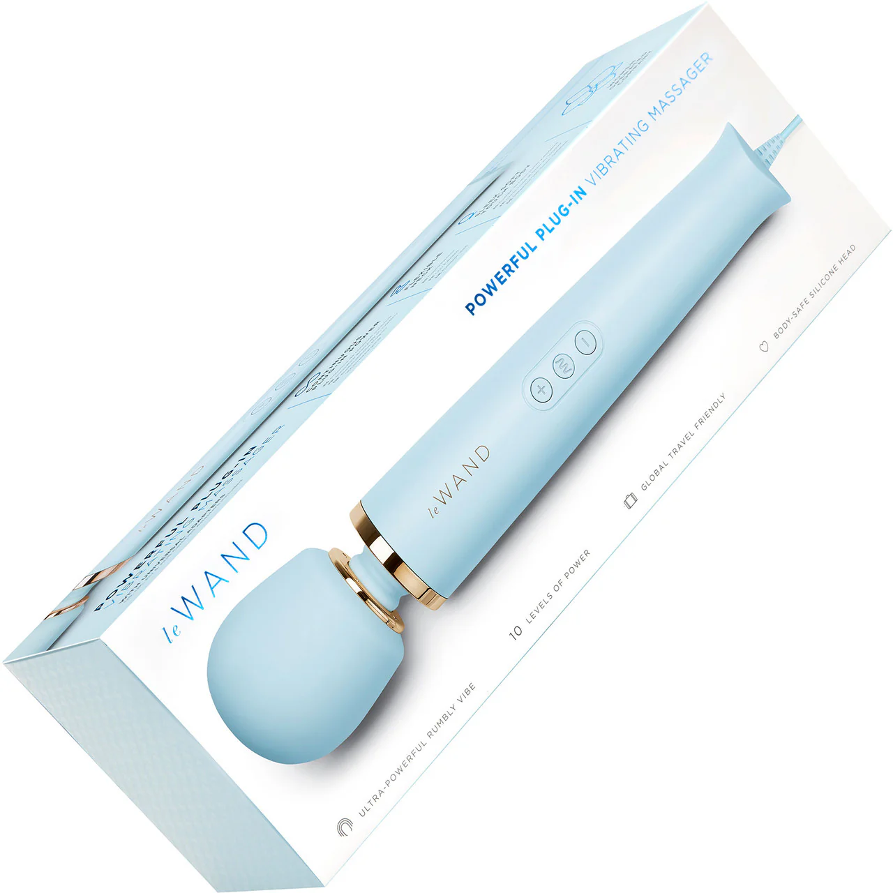 Le Wand Plug-In Vibrating Body Massager - Sky Blue - Image 7