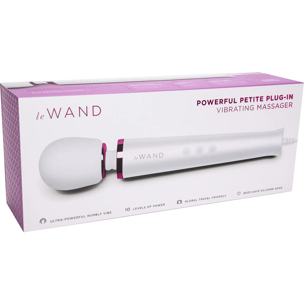Le Wand Powerful Petite Plug-In Vibrating Body Massager - White - Image 7
