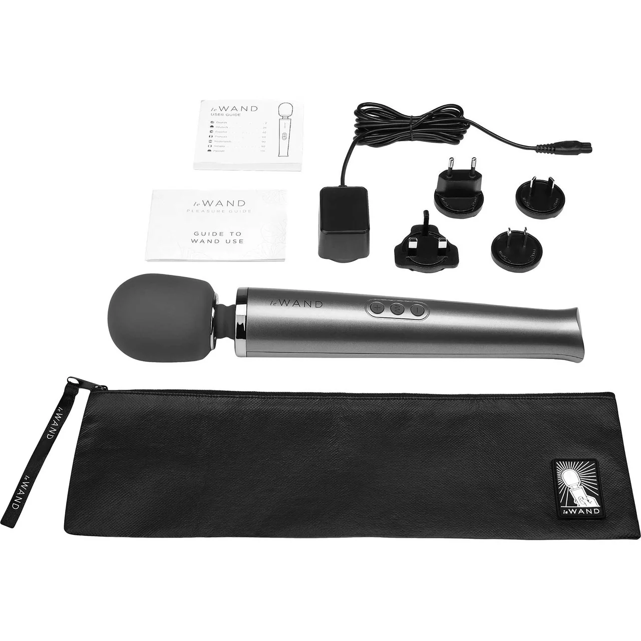 Le Wand Rechargeable Vibrating Body Massager - Grey - Image 5