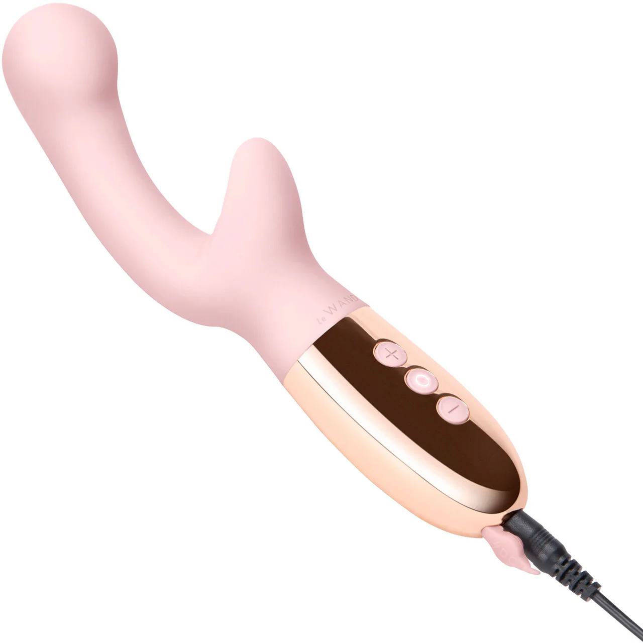 Le Wand XO Waterproof Rechargeable Silicone Dual Stimulation Vibrator - Rose Gold - Image 5