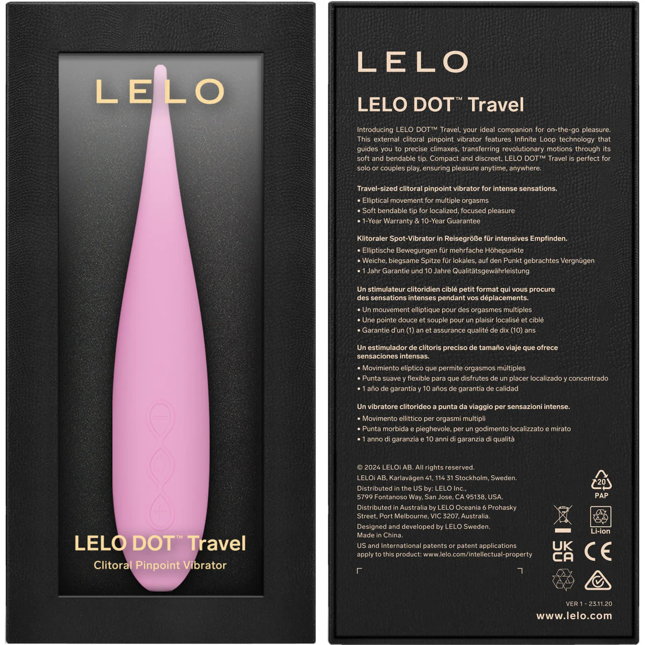 LELO DOT Travel Revolutionary Clitoral Pinpoint Silicone Waterproof Rechargeable Vibrator - Pink - Image 4