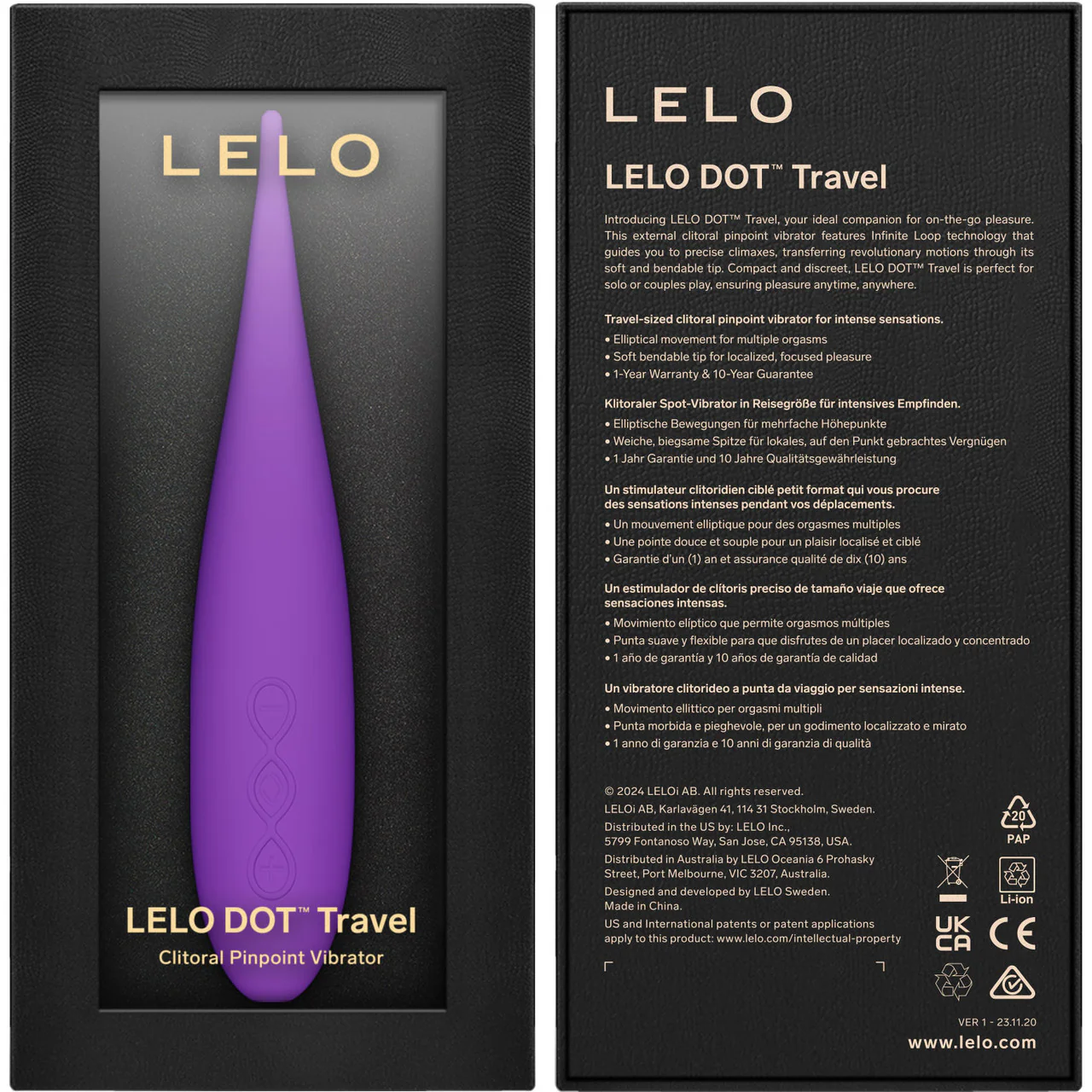 LELO DOT Travel Revolutionary Clitoral Pinpoint Silicone Waterproof Rechargeable Vibrator - Purple - Image 4