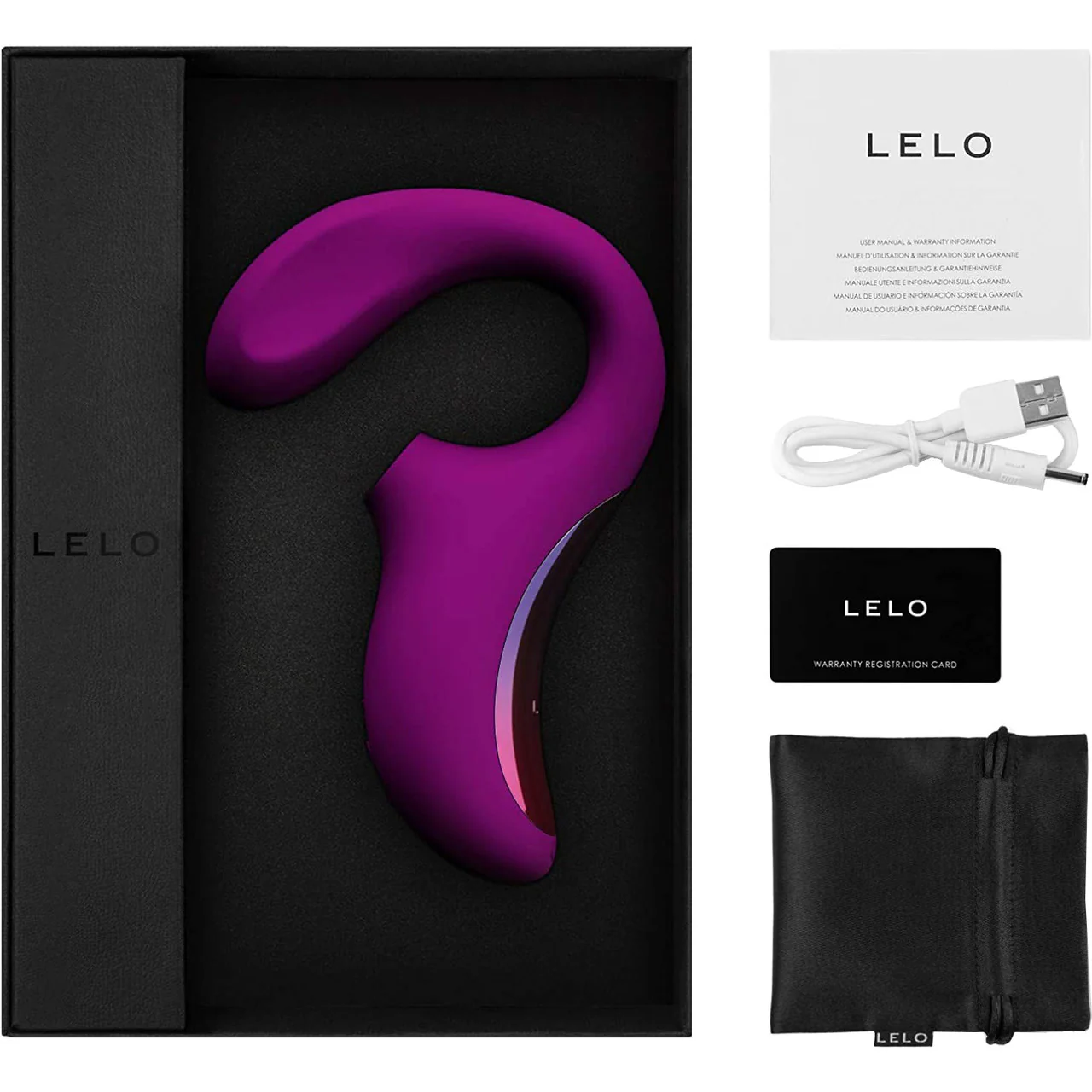 LELO ENIGMA Rechargeable Silicone Dual Stimulation Pressure Wave Vibrator - Deep Rose - Image 3