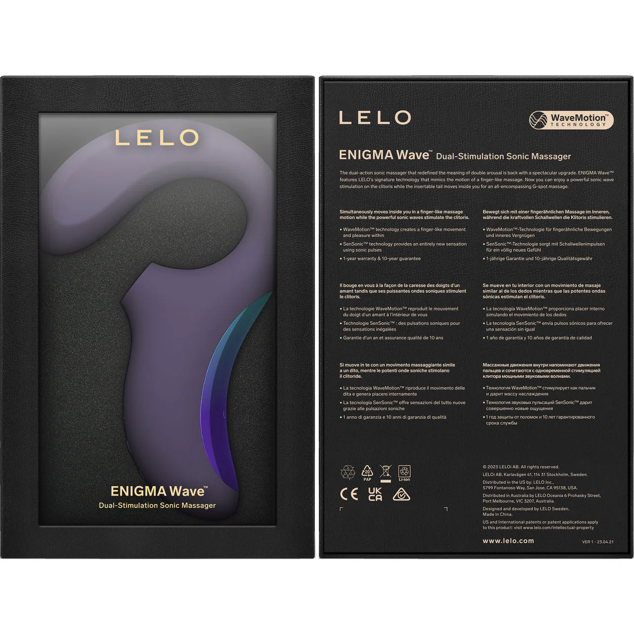 LELO ENIGMA Wave Rechargeable Silicone Multi Stimulation Pressure Wave Vibrator - Cyber Purple - Image 4