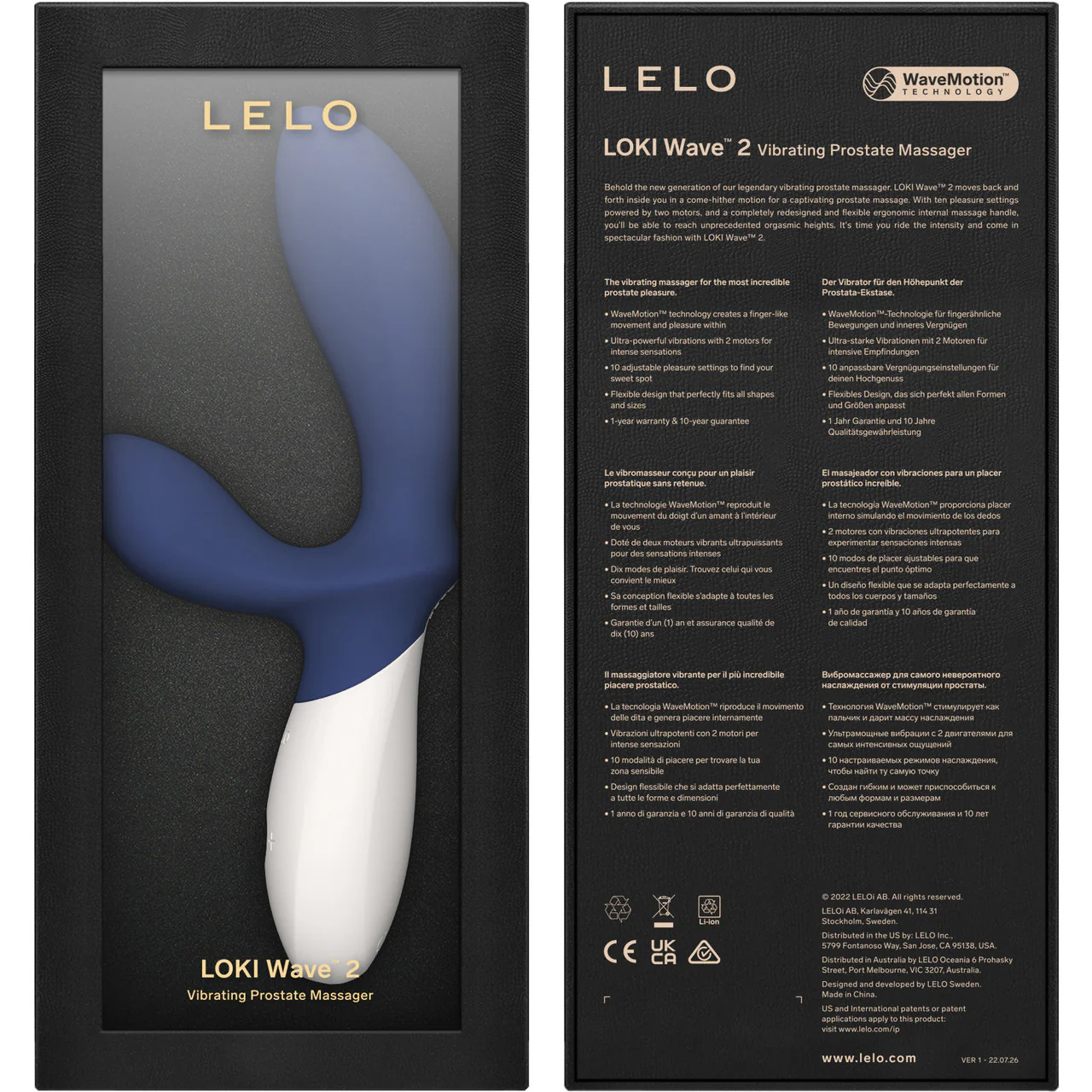LELO LOKI WAVE 2 Rechargeable Waterproof Prostate Massager - Base Blue - Image 4