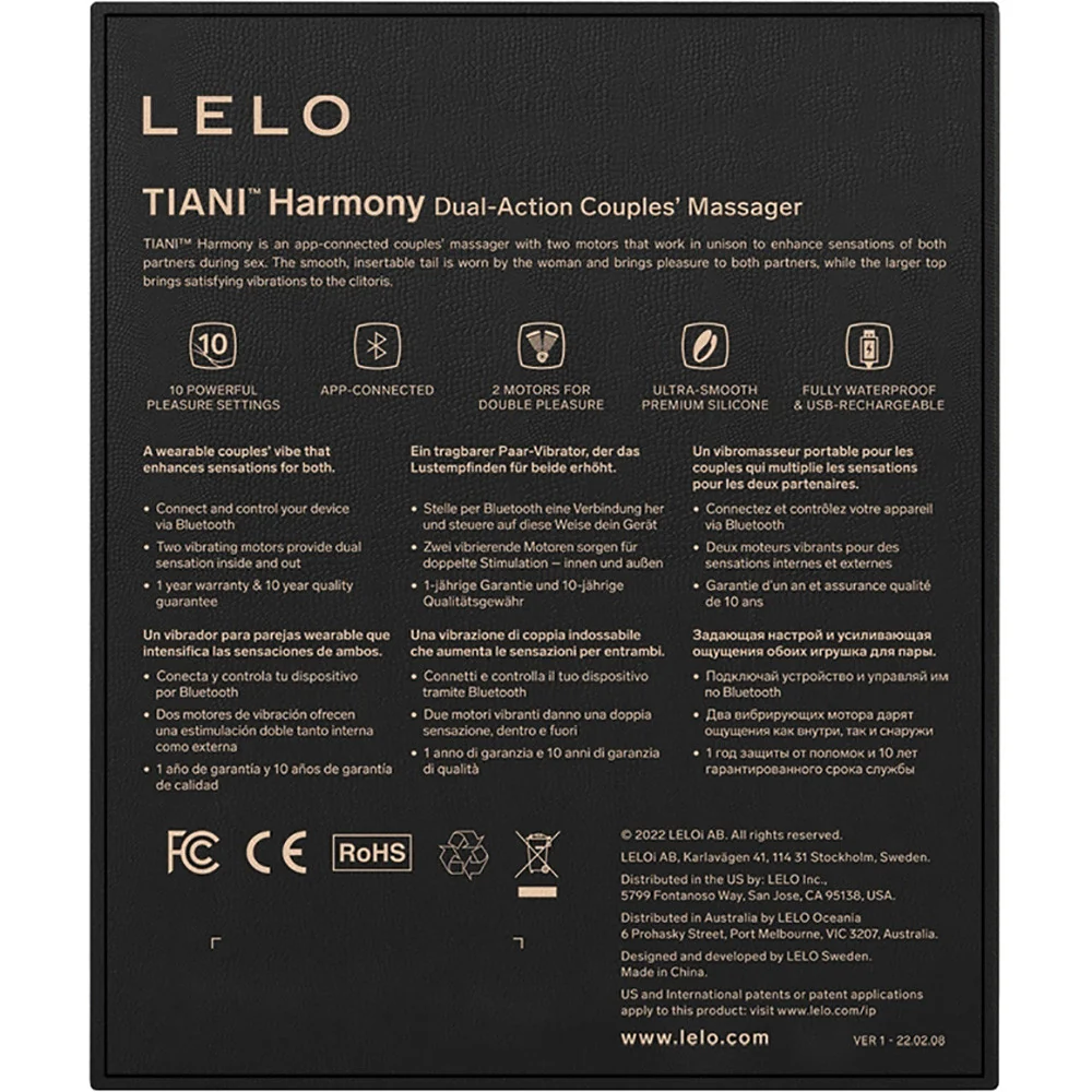 LELO TIANI Harmony Rechargeable Silicone App Enabled Couples Vibrator - Aqua - Image 3