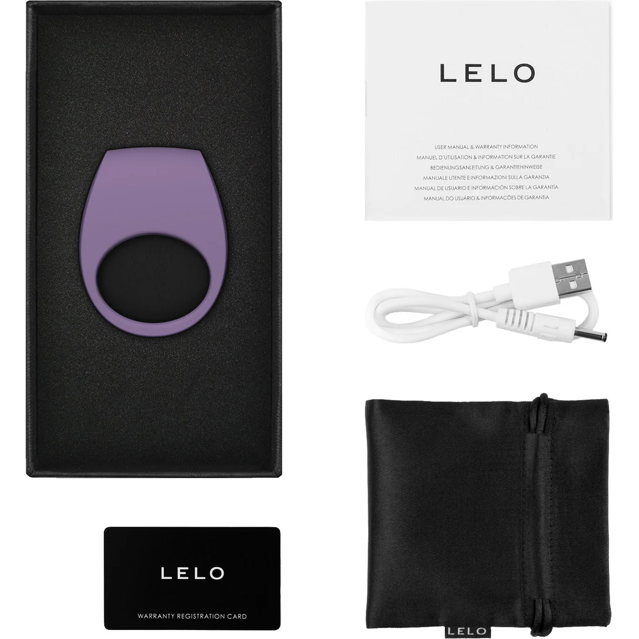 LELO TOR 3 Silicone Waterproof Rechargeable App Enabled Vibrating Cock Ring - Violet Dust - Image 2