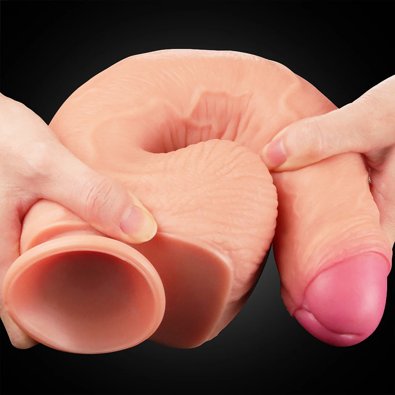 Leman Russ XL 8" Realistic Dual Density Silicone Dildo With Suction Cup & Balls By Pleasure Engine - Image 5