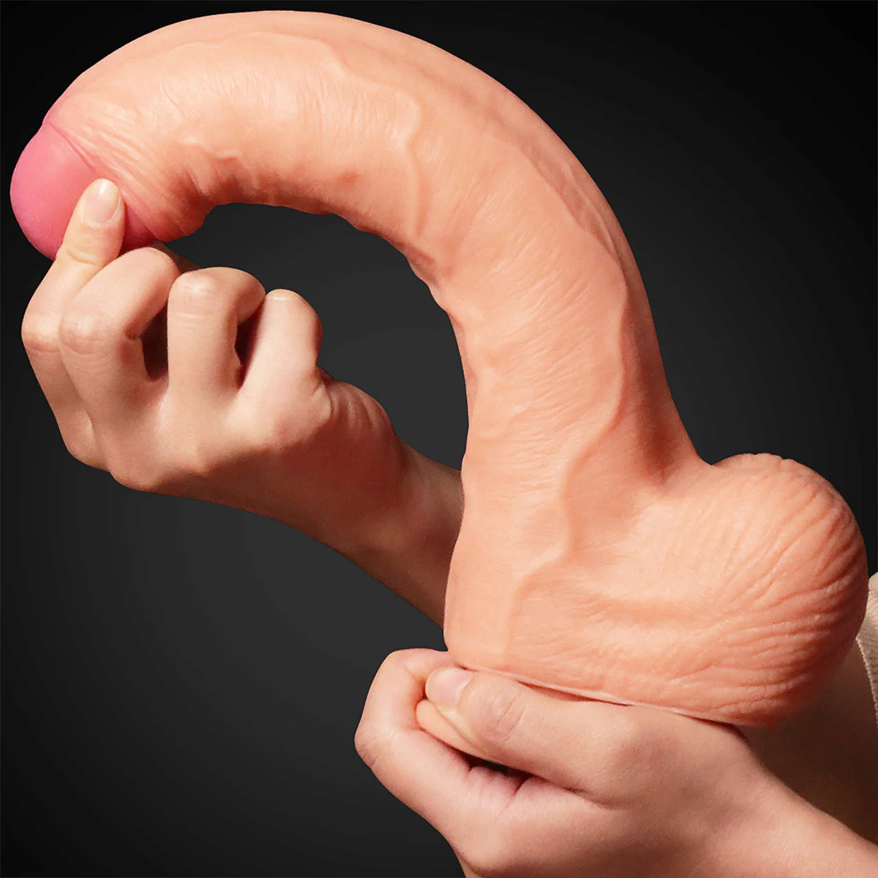 Leman Russ XL 8" Realistic Dual Density Silicone Dildo With Suction Cup & Balls By Pleasure Engine - Image 7